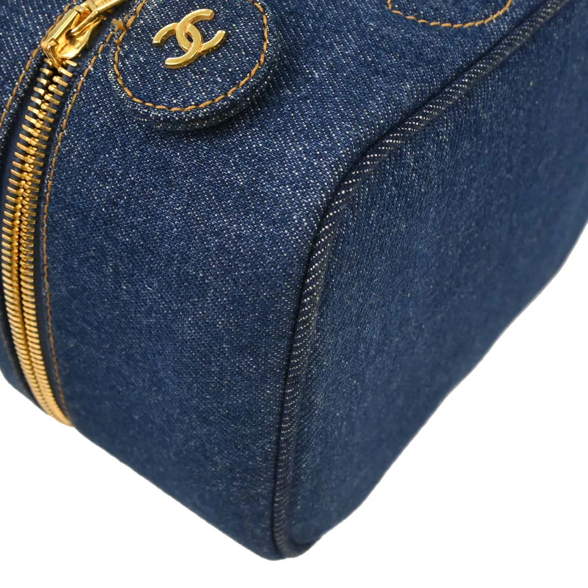 Chanel Blue Denim Vanity Handbag - Image 7