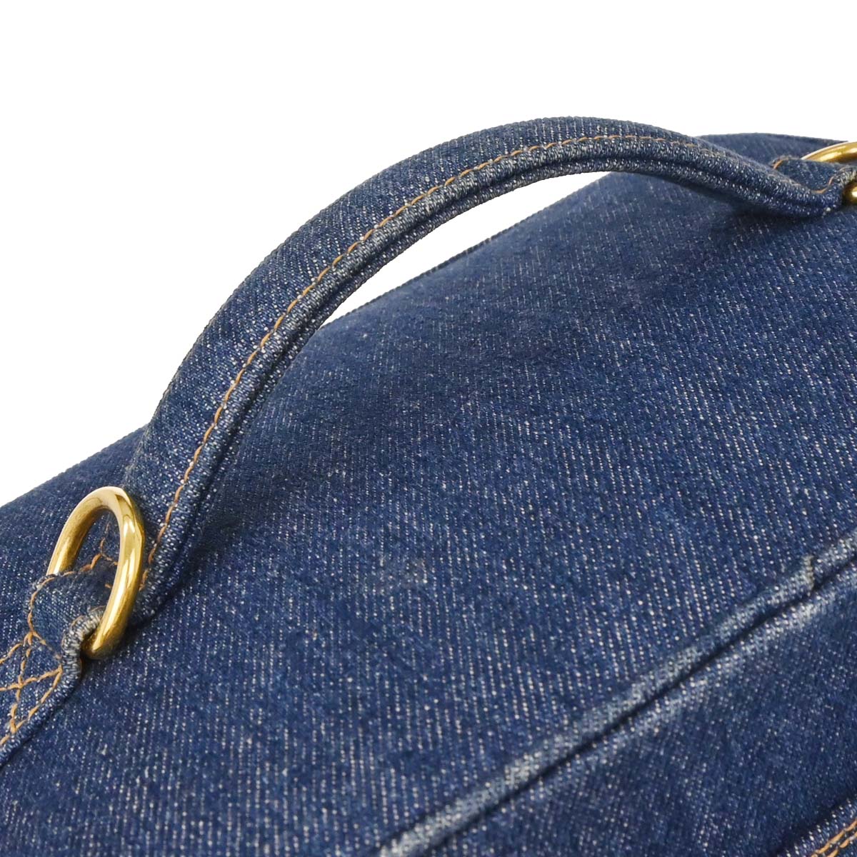Chanel 1996-1997 Blue Denim Vanity 2way Shoulder Handbag - Image 4