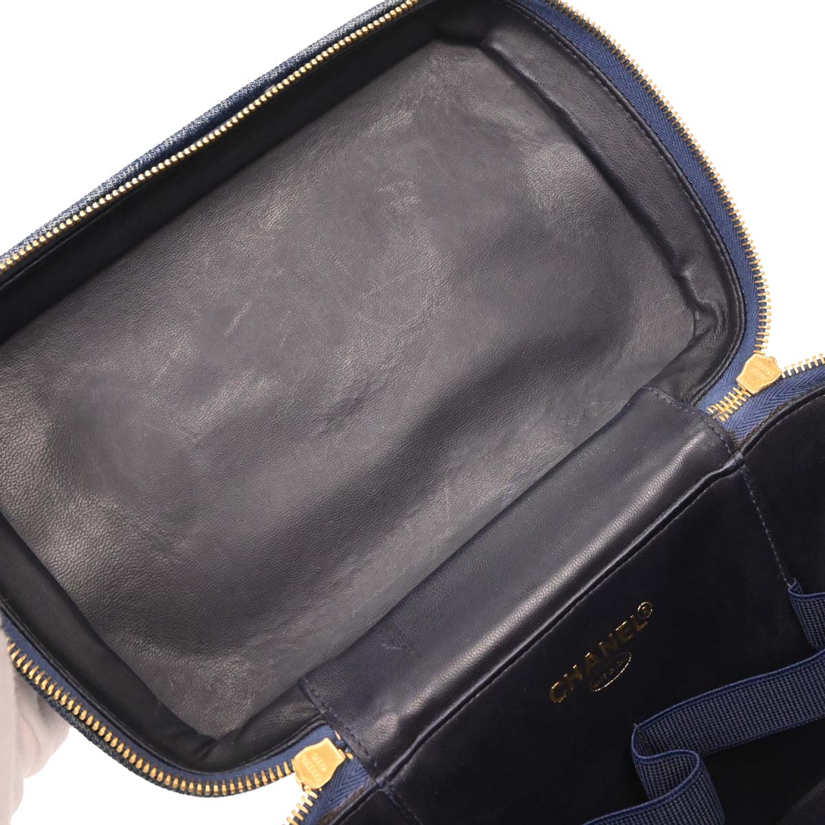 Chanel 1996-1997 Blue Denim Vanity 2way Shoulder Handbag - Image 7