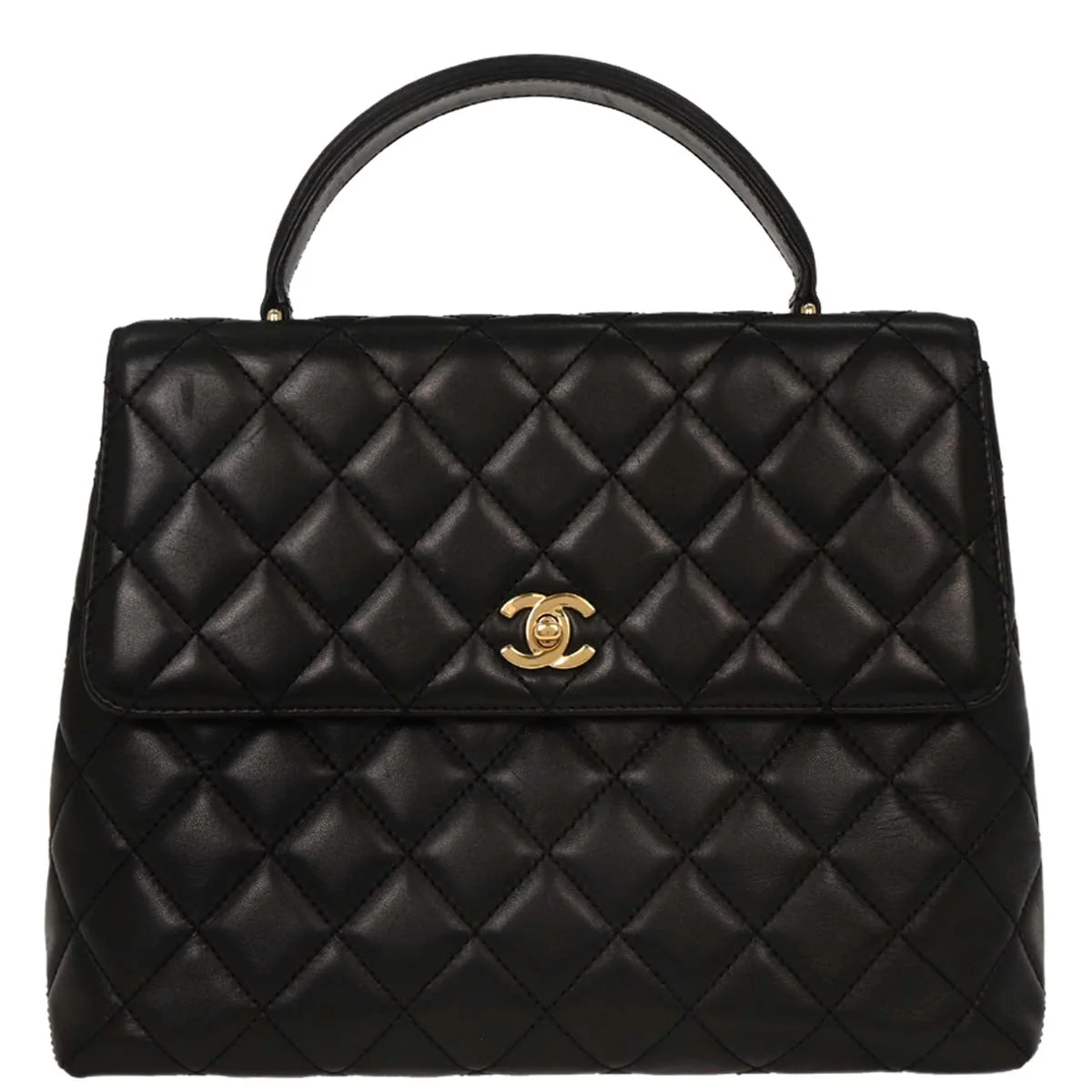Chanel Black Lambskin Kelly Handbag