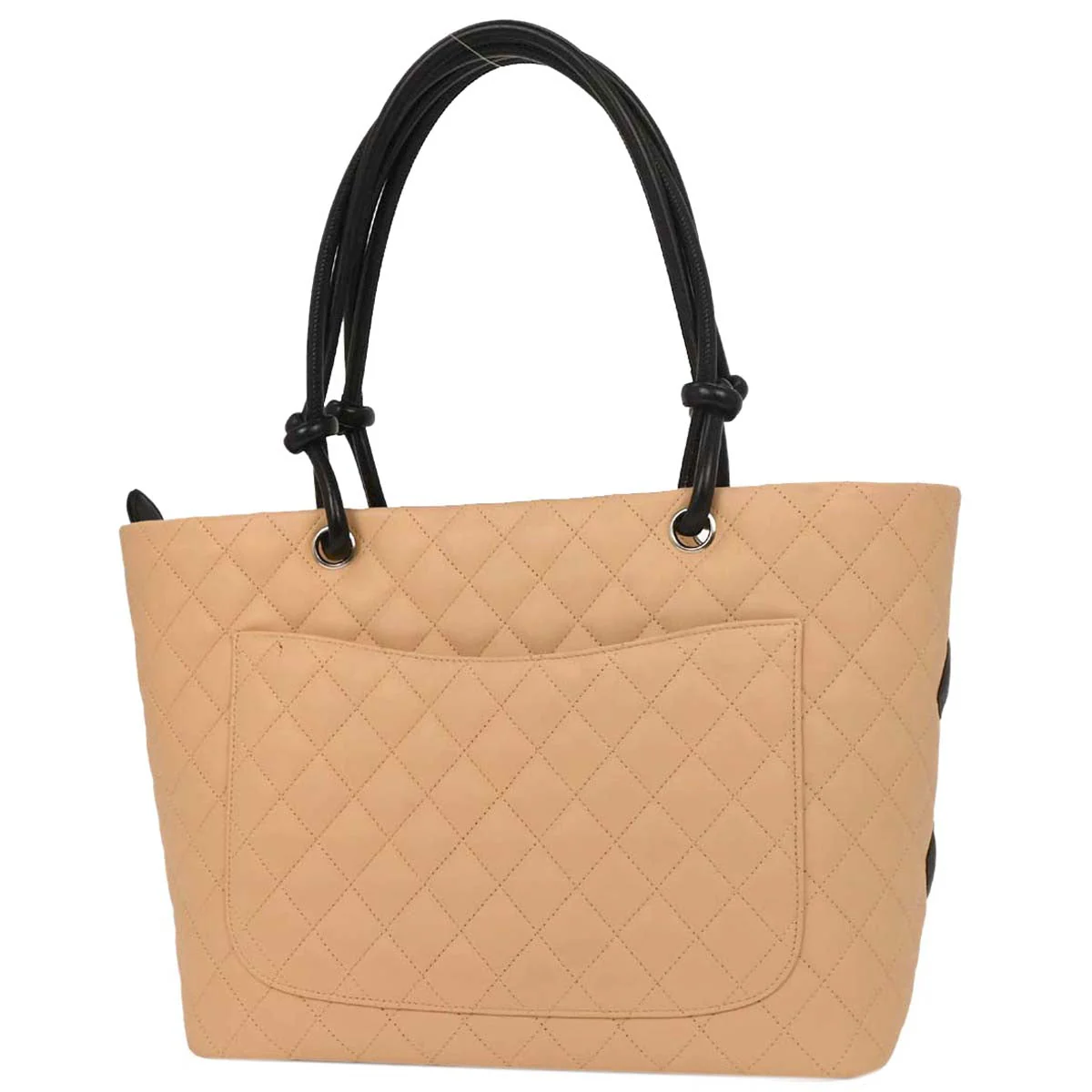Chanel 2005-2006 Beige Calfskin Cambon Ligne Tote Handbag - Image 2