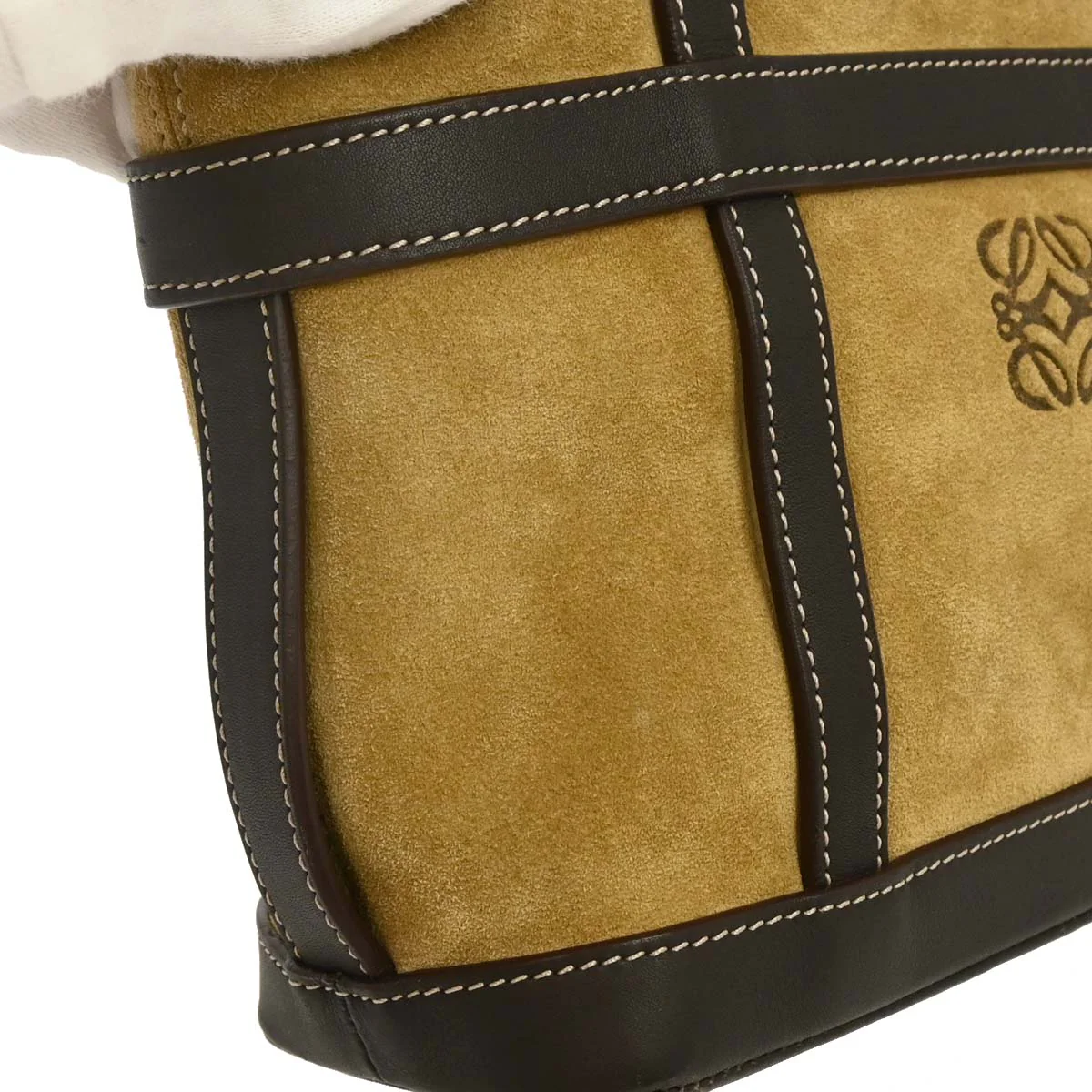 Loewe Beige Suede Tote Handbag - Image 4