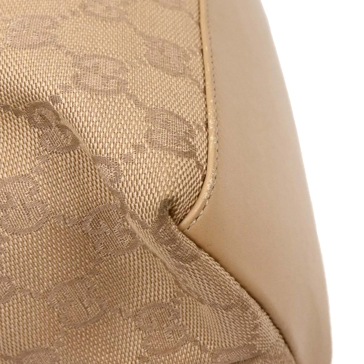 Gucci Beige Canvas Bamboo GG Handbag - Image 7