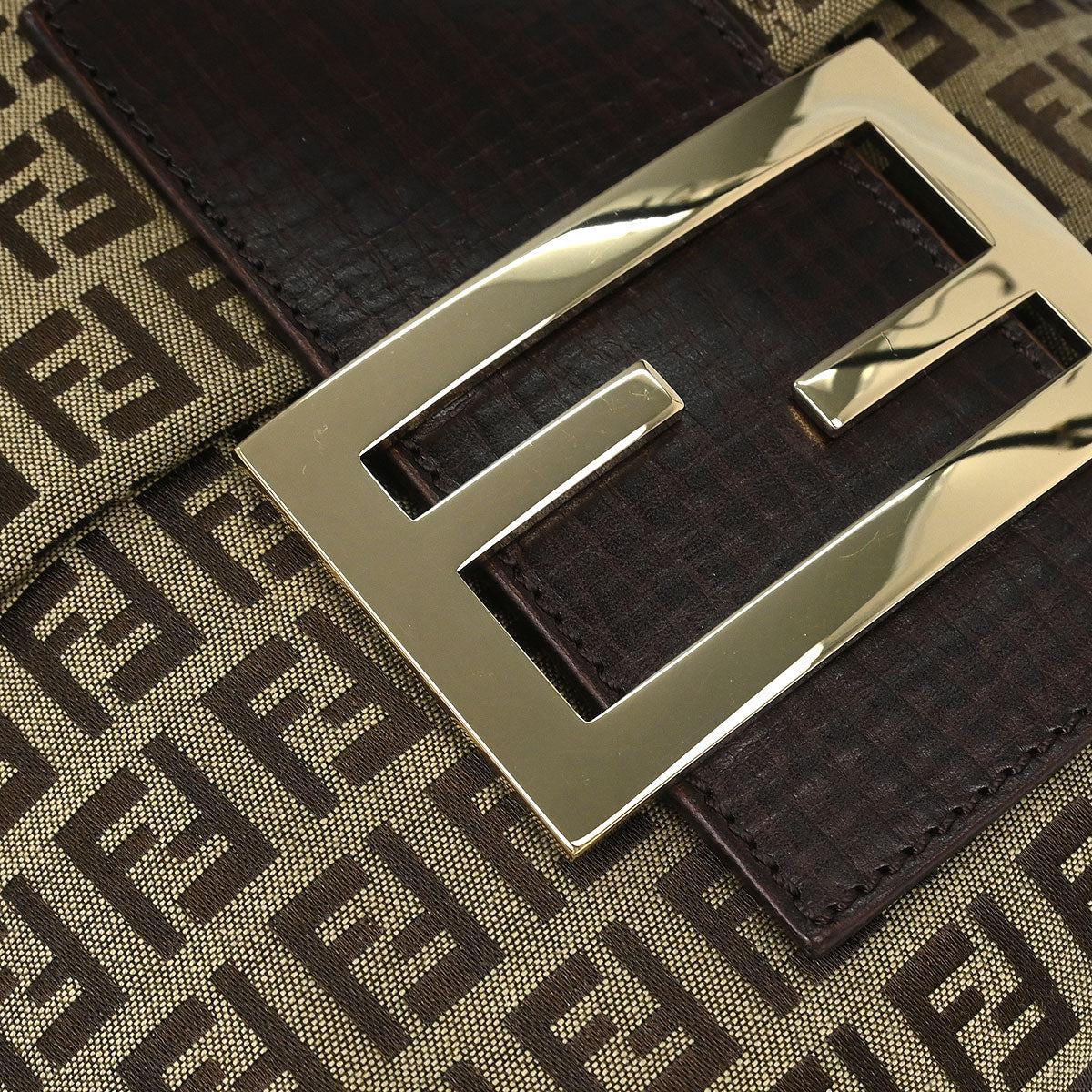 Fendi Brown Zucchino Shoulder Bag - Image 3