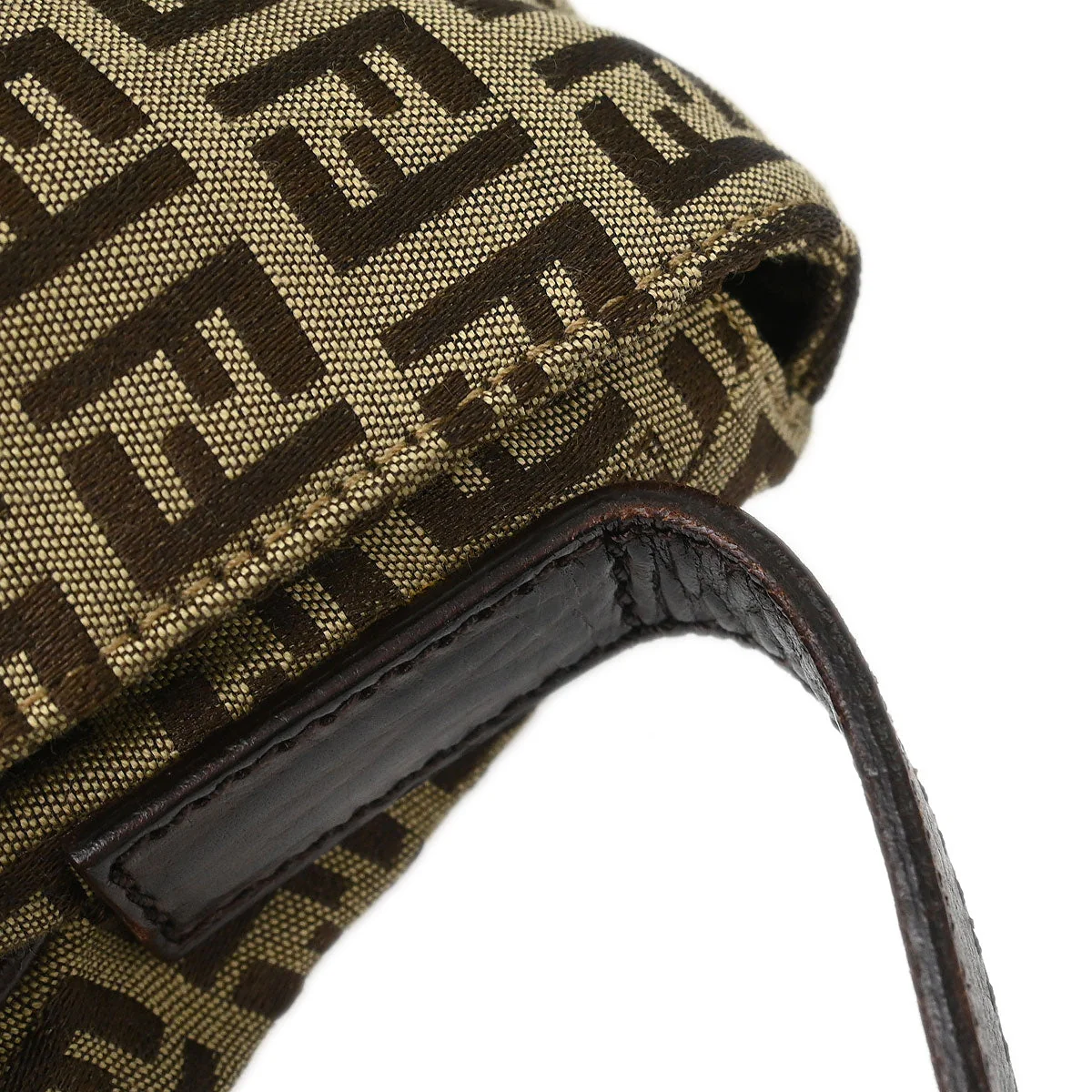 Fendi Brown Zucchino Shoulder Bag - Image 5