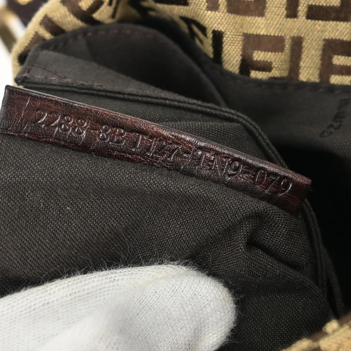 Fendi Brown Zucchino Shoulder Bag - Image 9