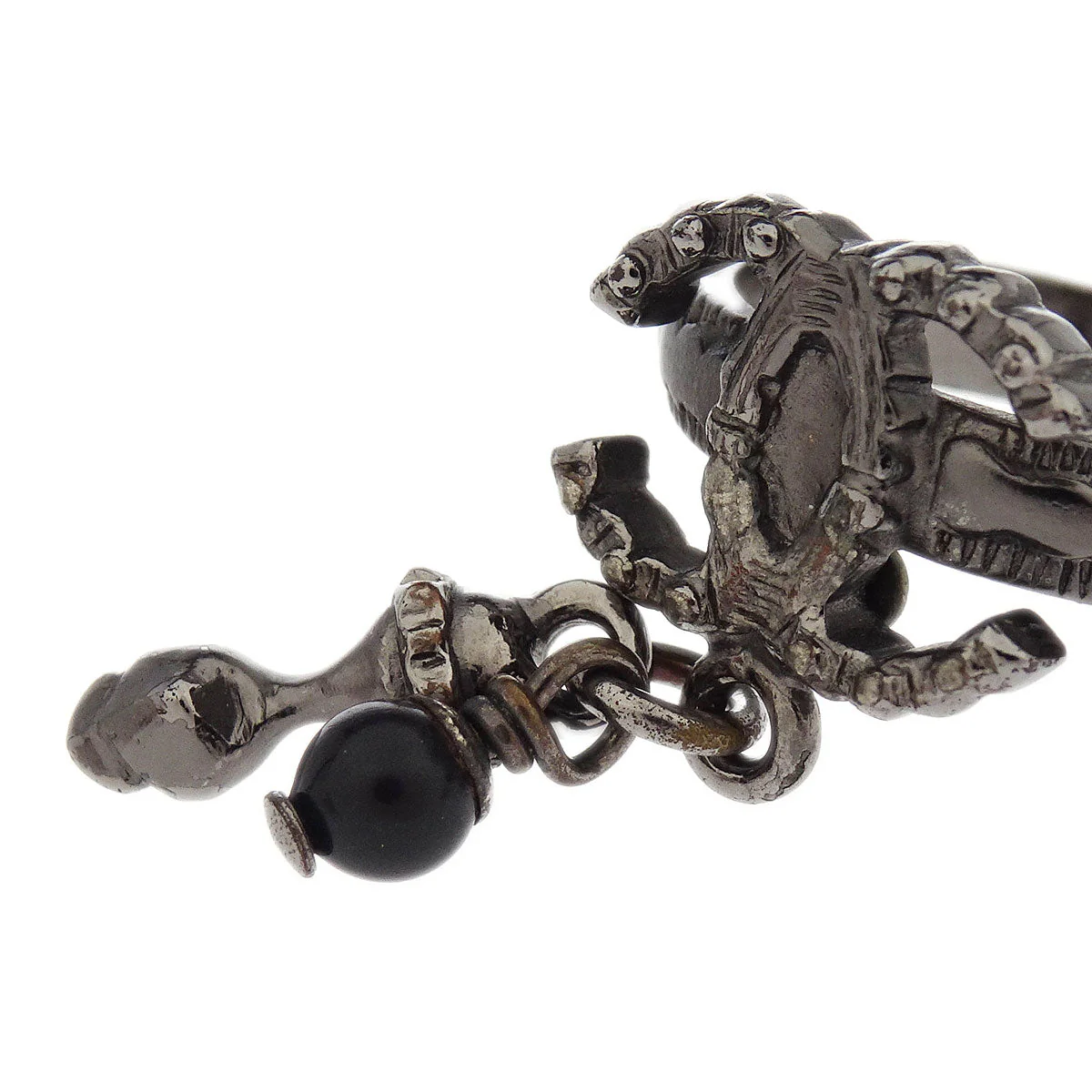 Chanel Ring Silver Dangle CC #50 A12A - Image 2