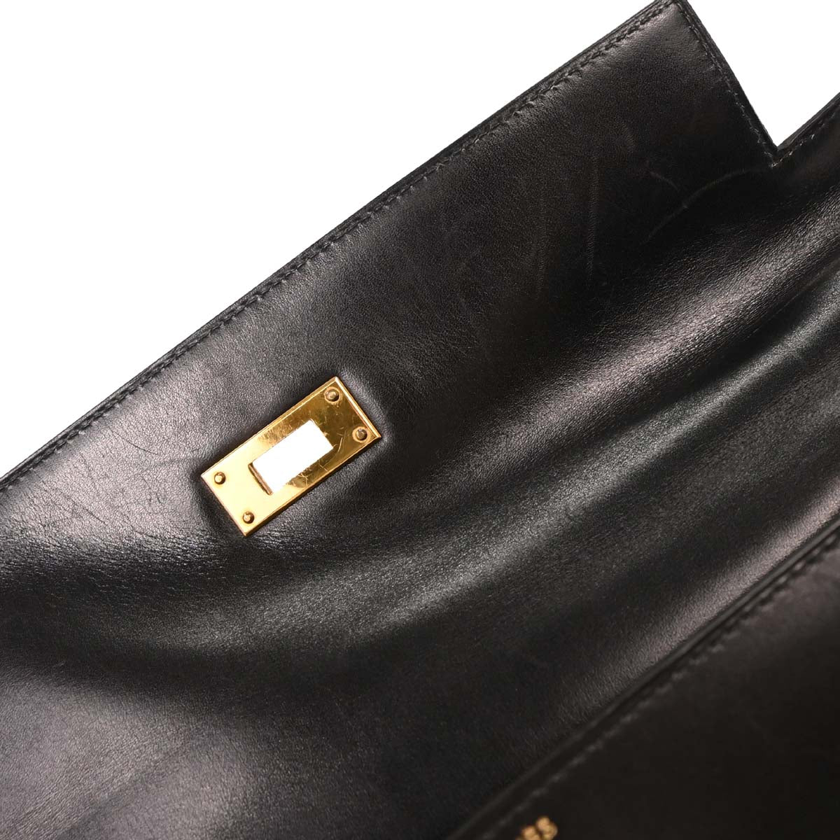 Hermes Black Box Calf Kelly 32 Sellier Handbag - Image 8