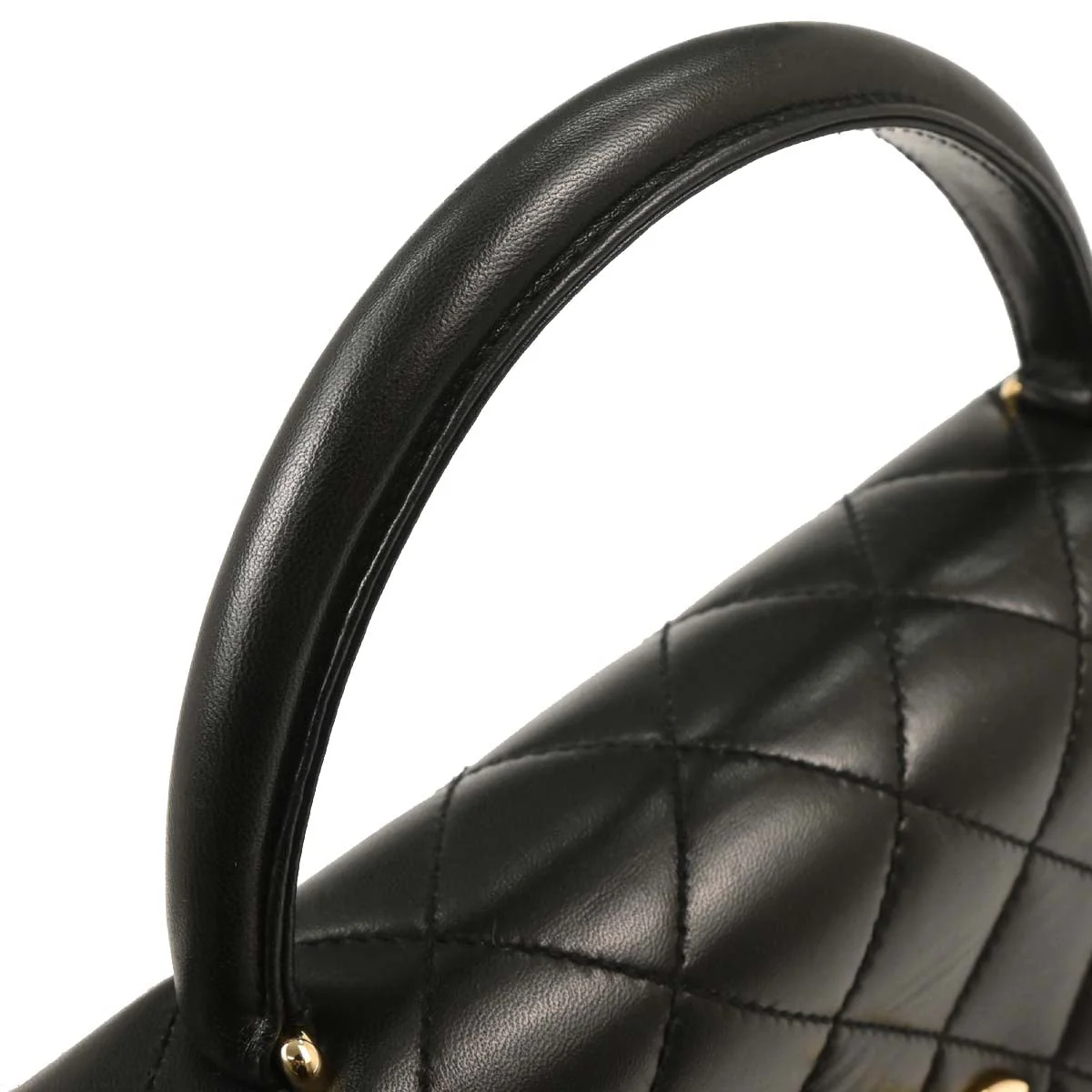 Chanel 1997-1999 Black Lambskin Kelly Top Handle Handbag - Image 5