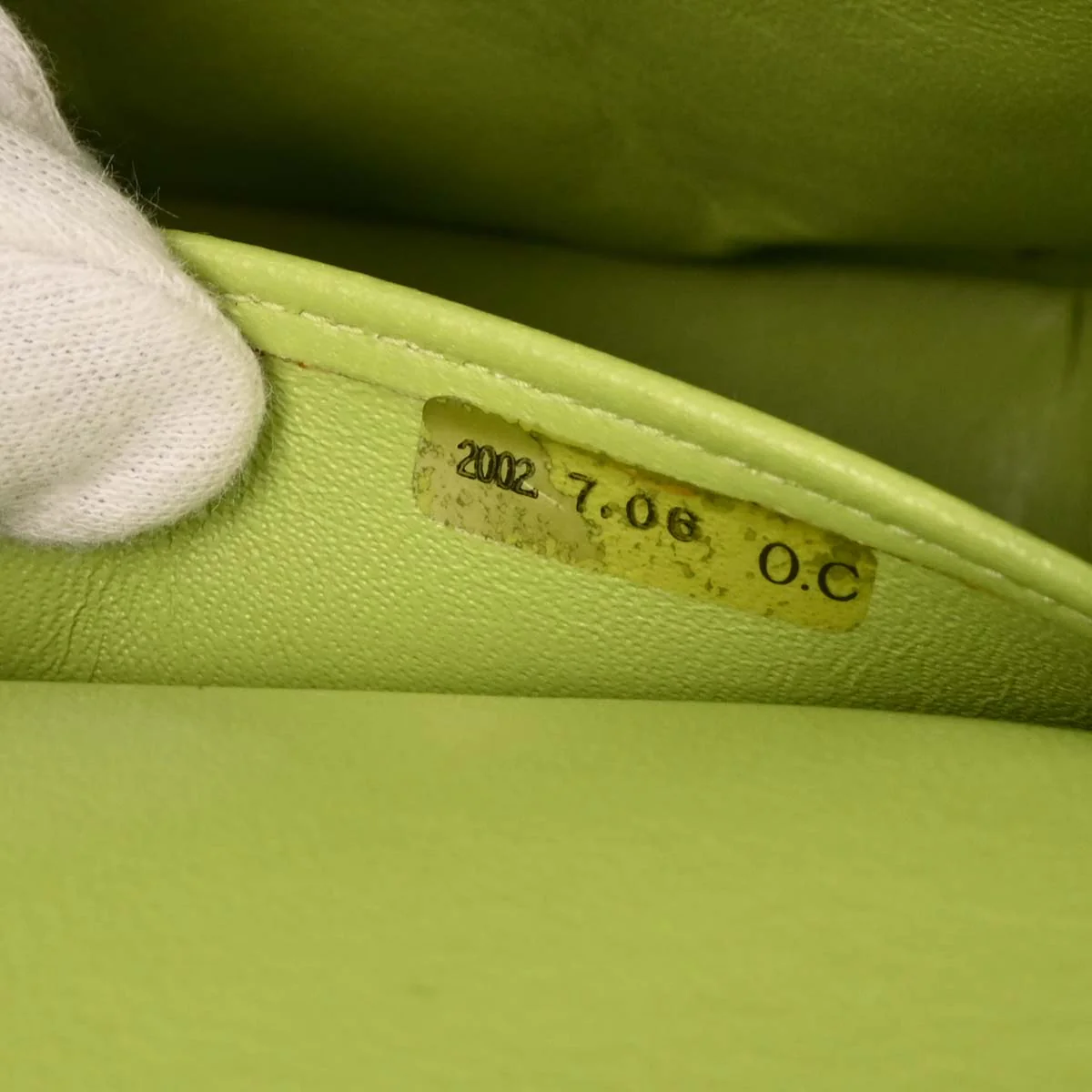 Chanel Green 2001-2003 Lambskin Small Classic Double Flap Shoulder Bag - Image 9