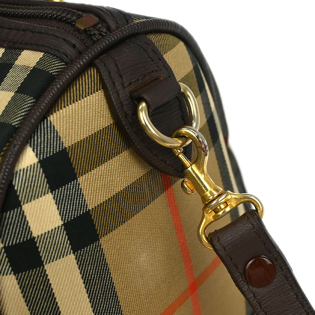 Burberrys Beige Brown House Check Duffle 2way Handbag - Image 3