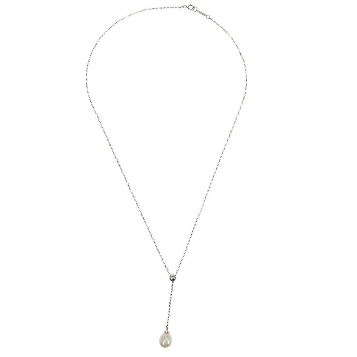 Tiffany & Co. Pendant Necklace 750 Silver Freshwater Pearl - Image 2