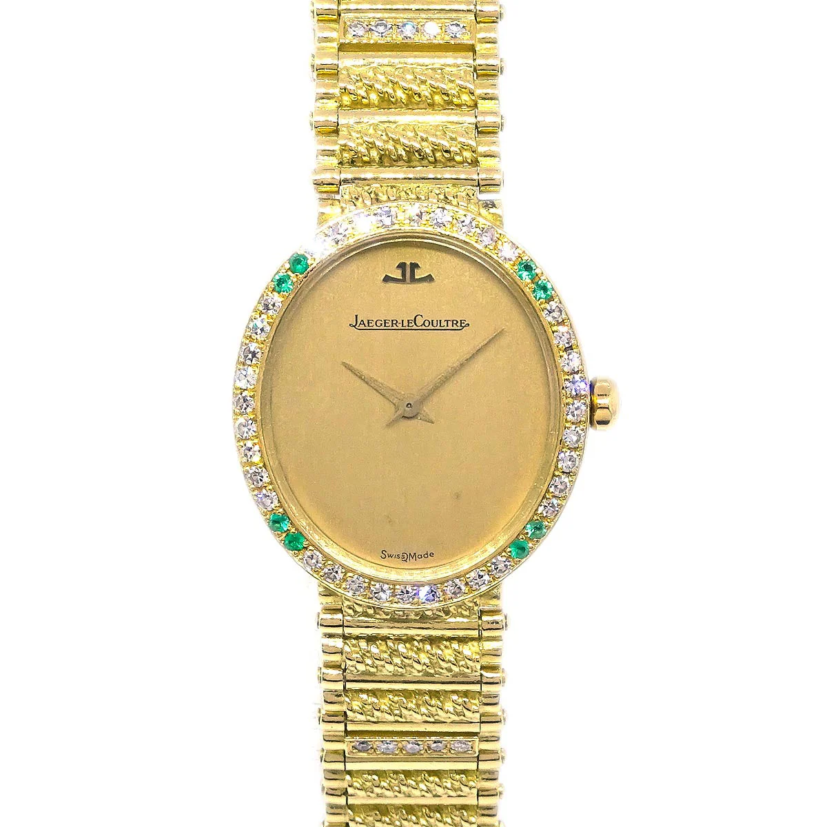 Jaeger Lecoultre Ref.1000771 Quartz Watch 18KYG Diamond Emerald