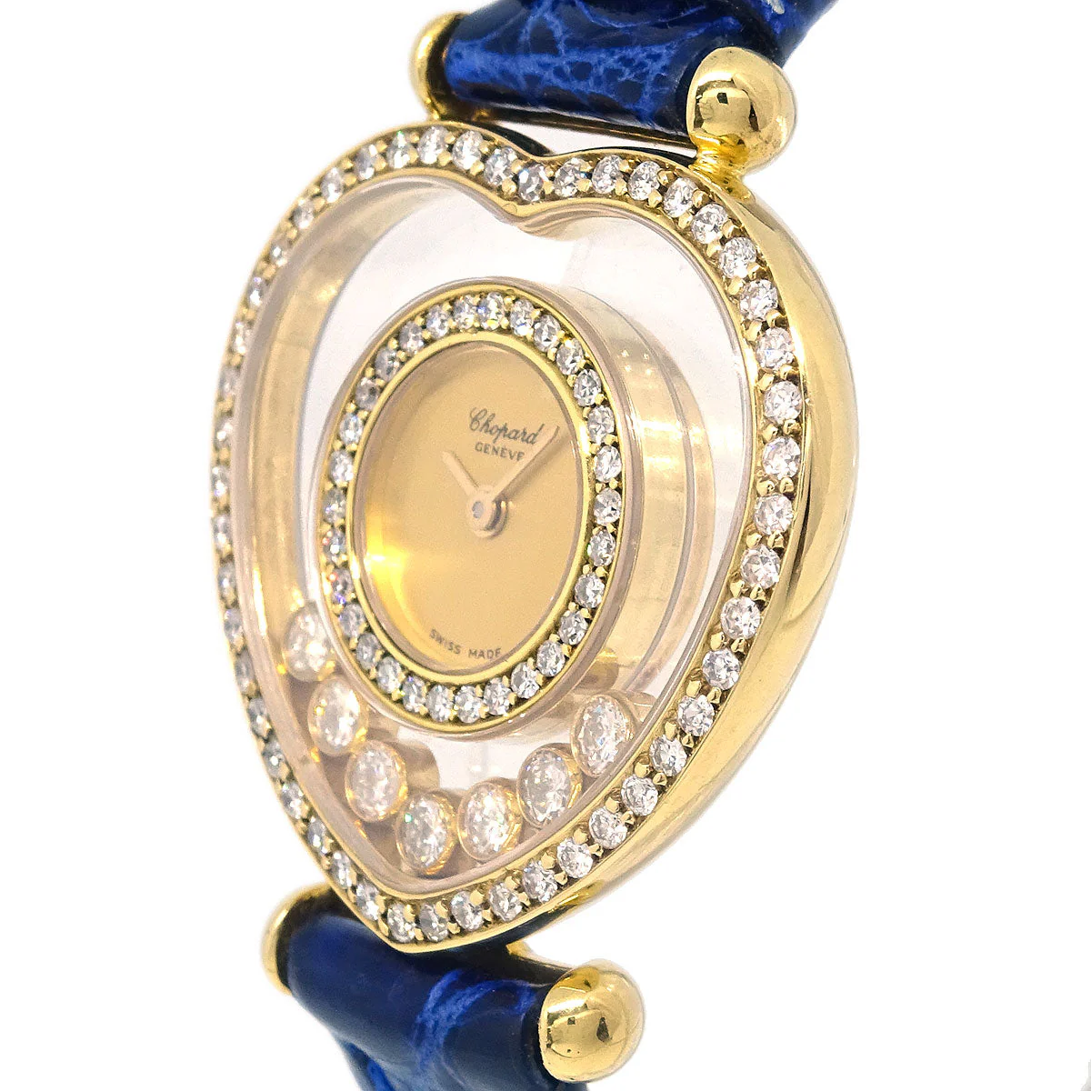 Chopard * Happy Diamonds Ref.20/4516 Quartz Watch 18KYG Alligator - Image 3