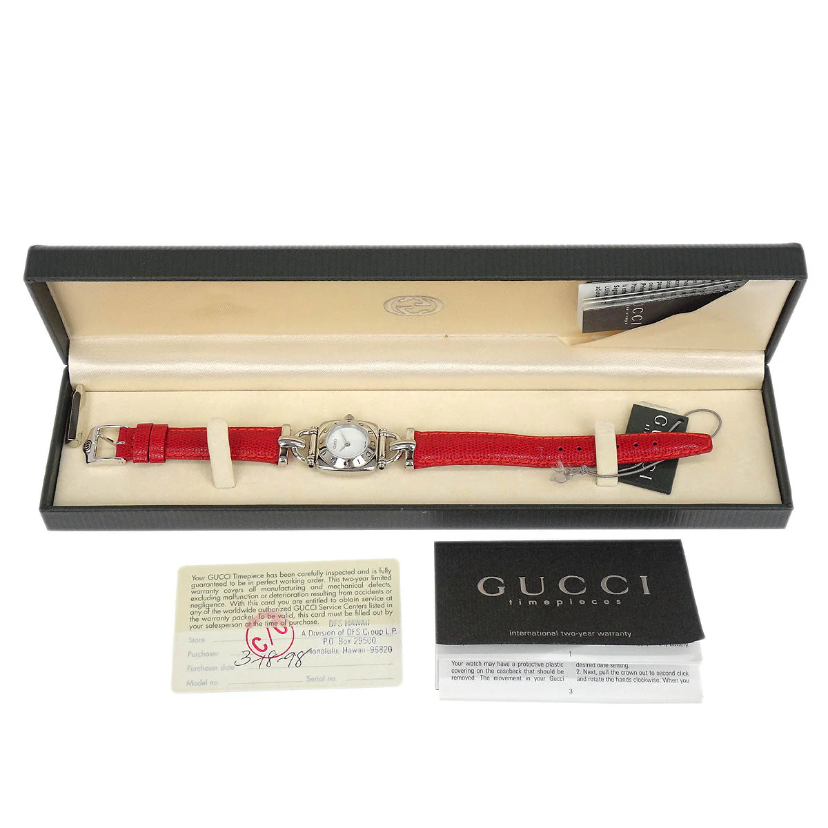 Gucci * 6300L Horsebit Quartz Watch SS Lizard - Image 3