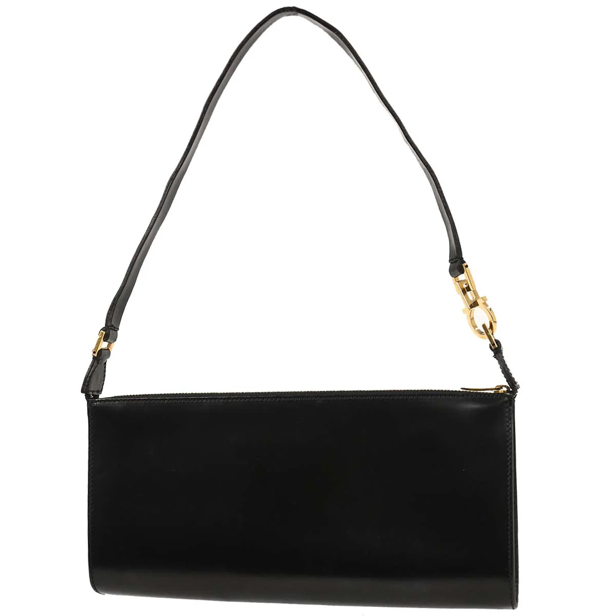 Salvatore Ferragamo Black Leather Gancini Handbag - Image 2