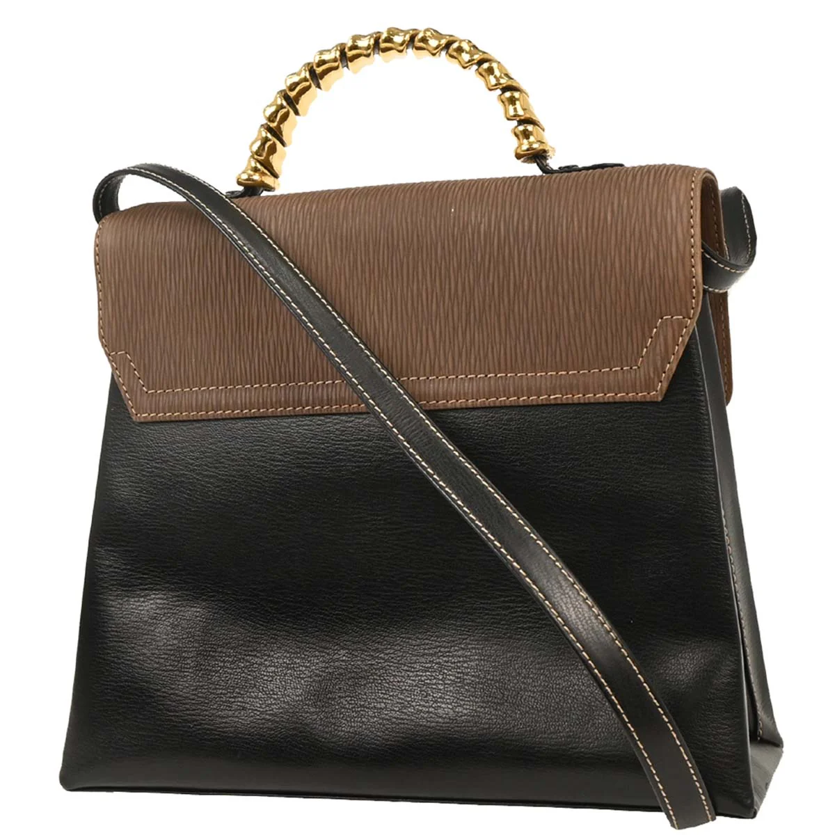 Loewe Black Brown Leather Velazquez 2way Shoulder Handbag - Image 2