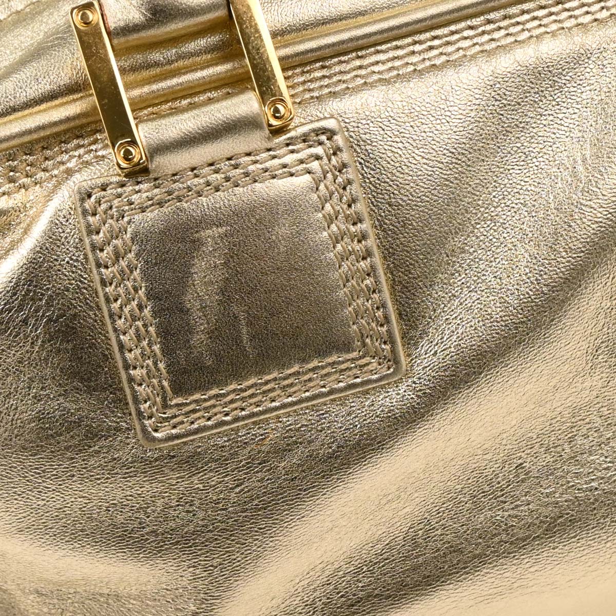 Loewe Metallic Gold Leather Amazona 28 Handbag - Image 3