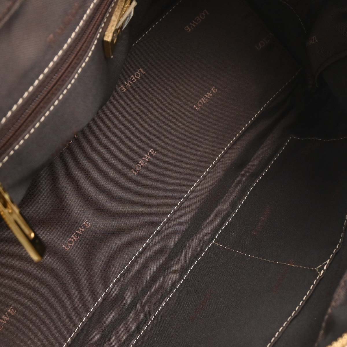 Loewe Metallic Gold Leather Amazona 28 Handbag - Image 8