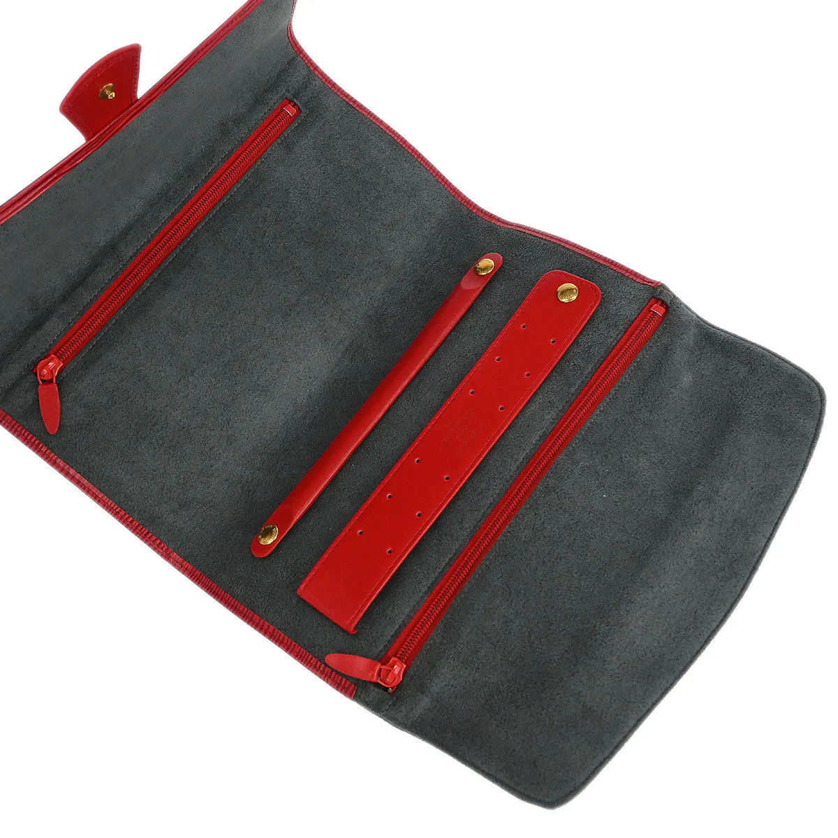 Louis Vuitton 1992 Red Epi Rouleau Schmucketui Rot Pouch M48357 - Image 4
