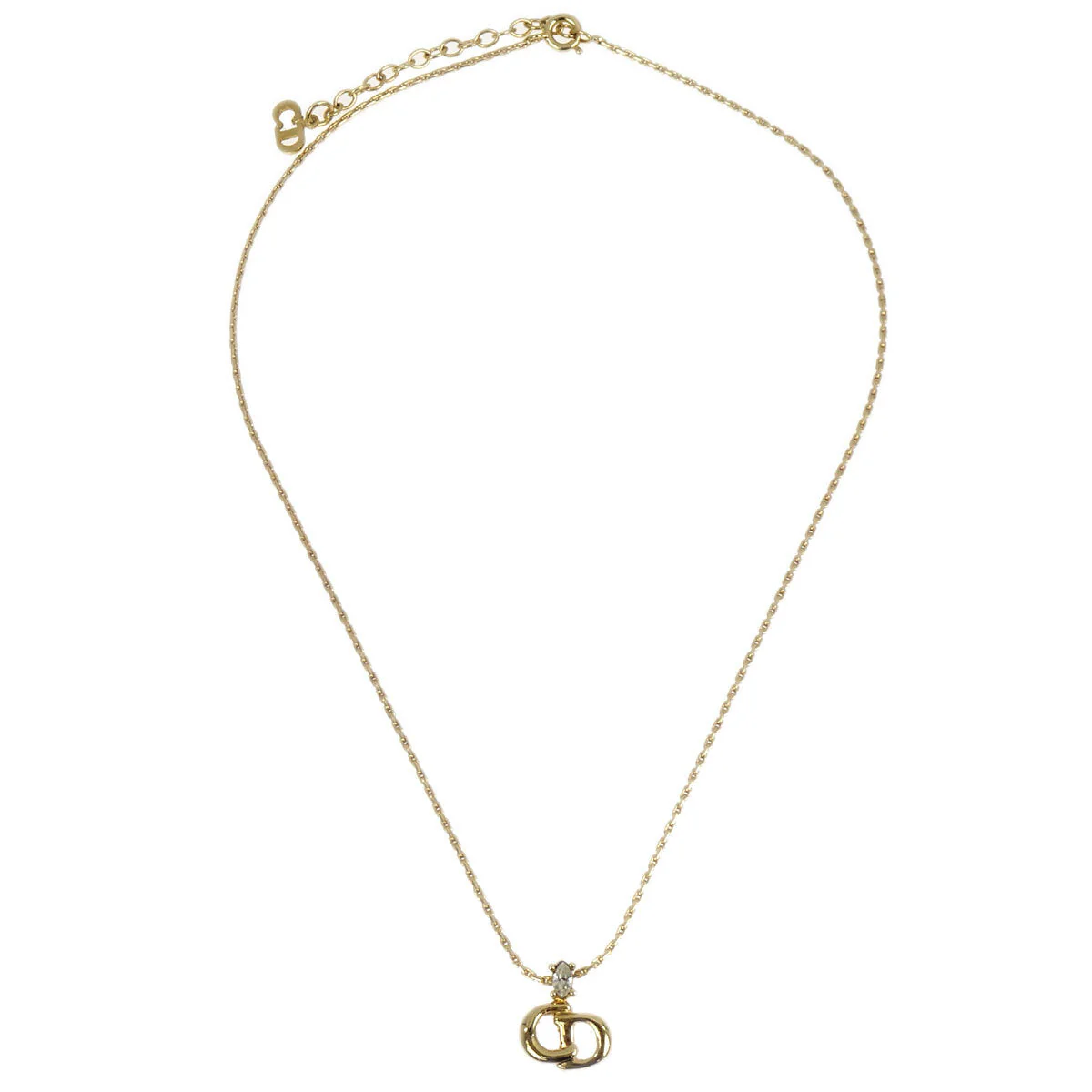 Christian Dior Necklace Pendant Gold Rhinestone - Image 2