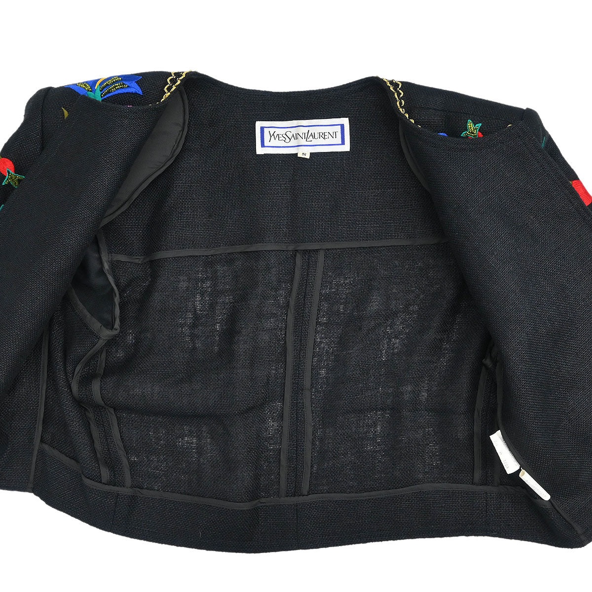 Yves Saint Laurent Collarless Jacket Black #S - Image 7
