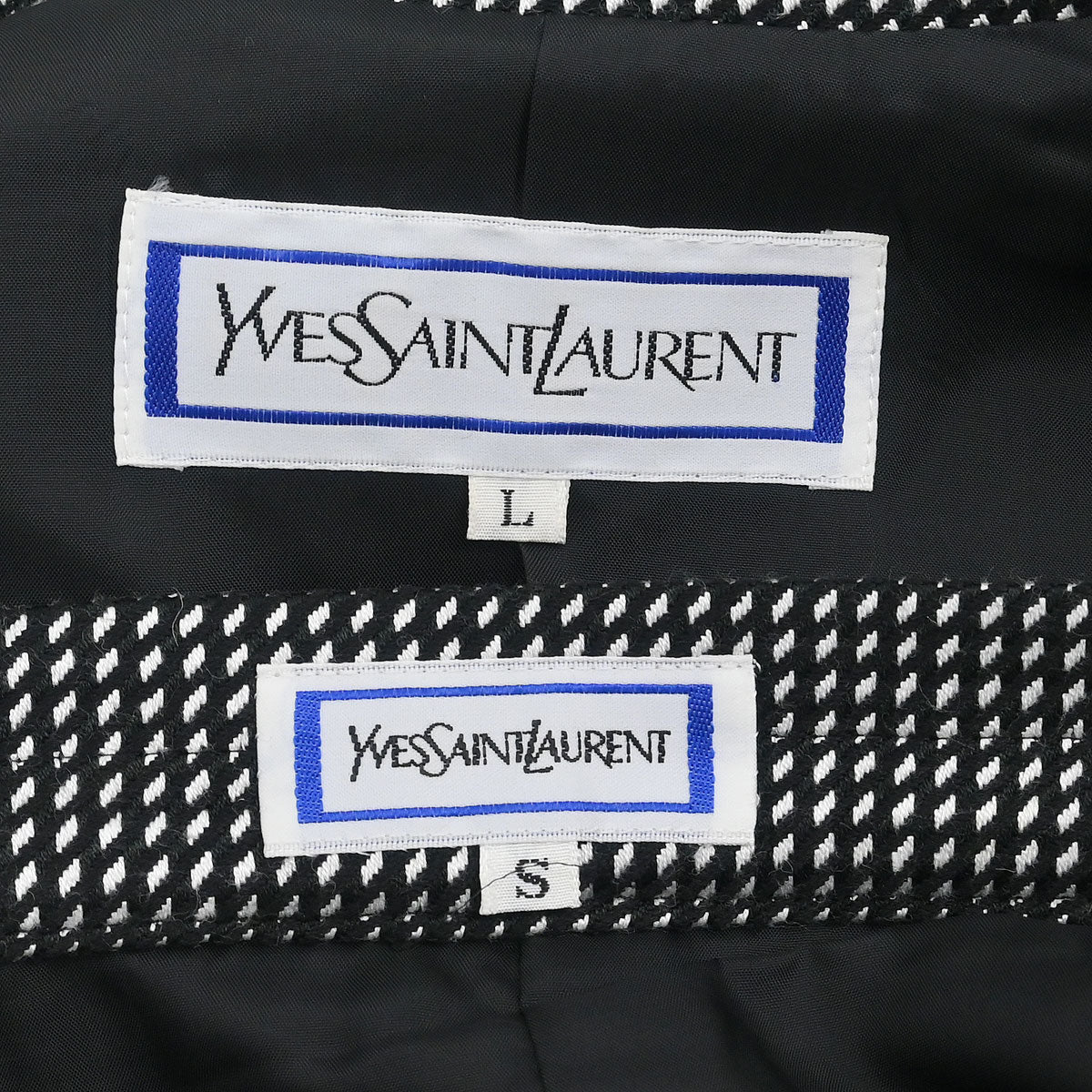 Yves Saint Laurent Setup Suit Jacket Skirt Black #L #S - Image 8