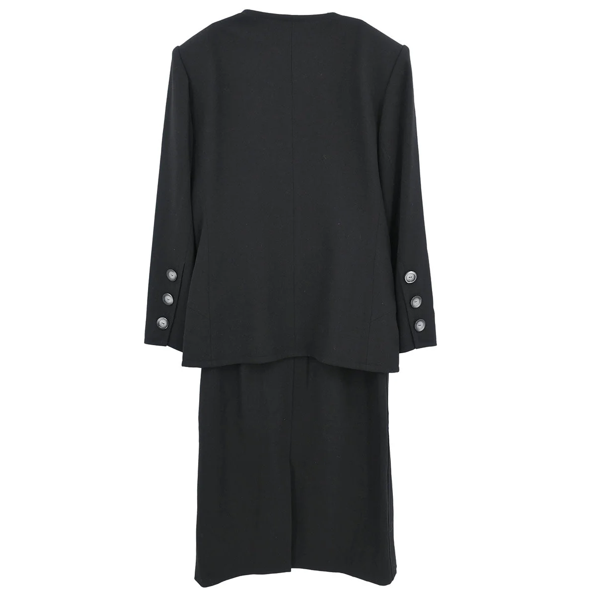 Yves Saint Laurent Setup Suit Jacket Skirt Black #M - Image 2