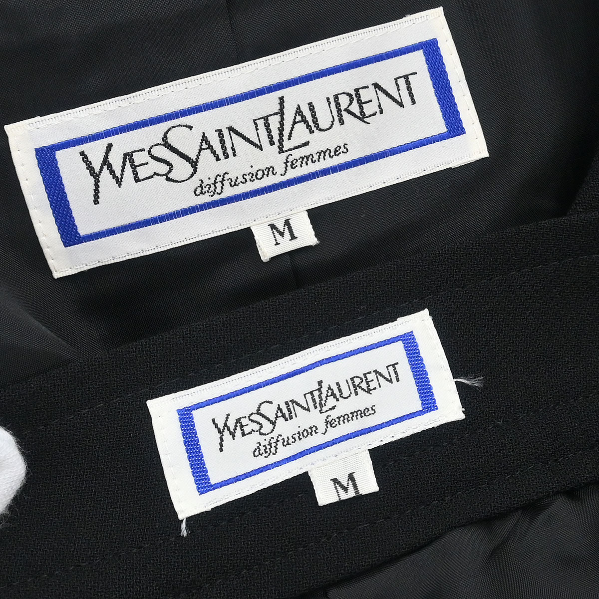 Yves Saint Laurent Setup Suit Jacket Skirt Black #M - Image 8