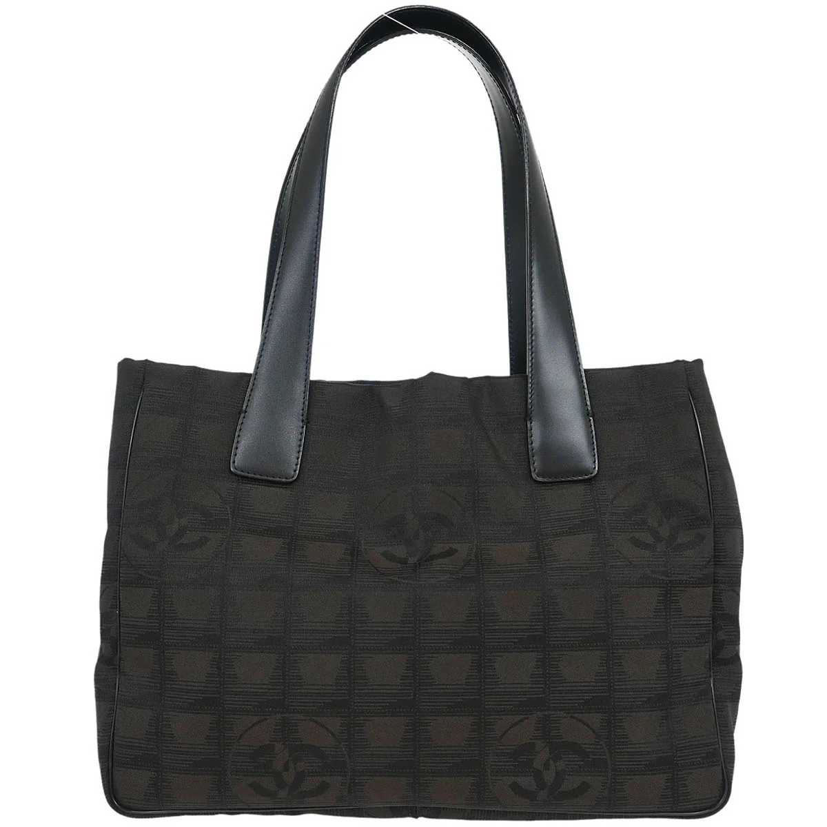 Chanel 2005-2006 Brown Jacquard Nylon New Travel Line Tote Handbag