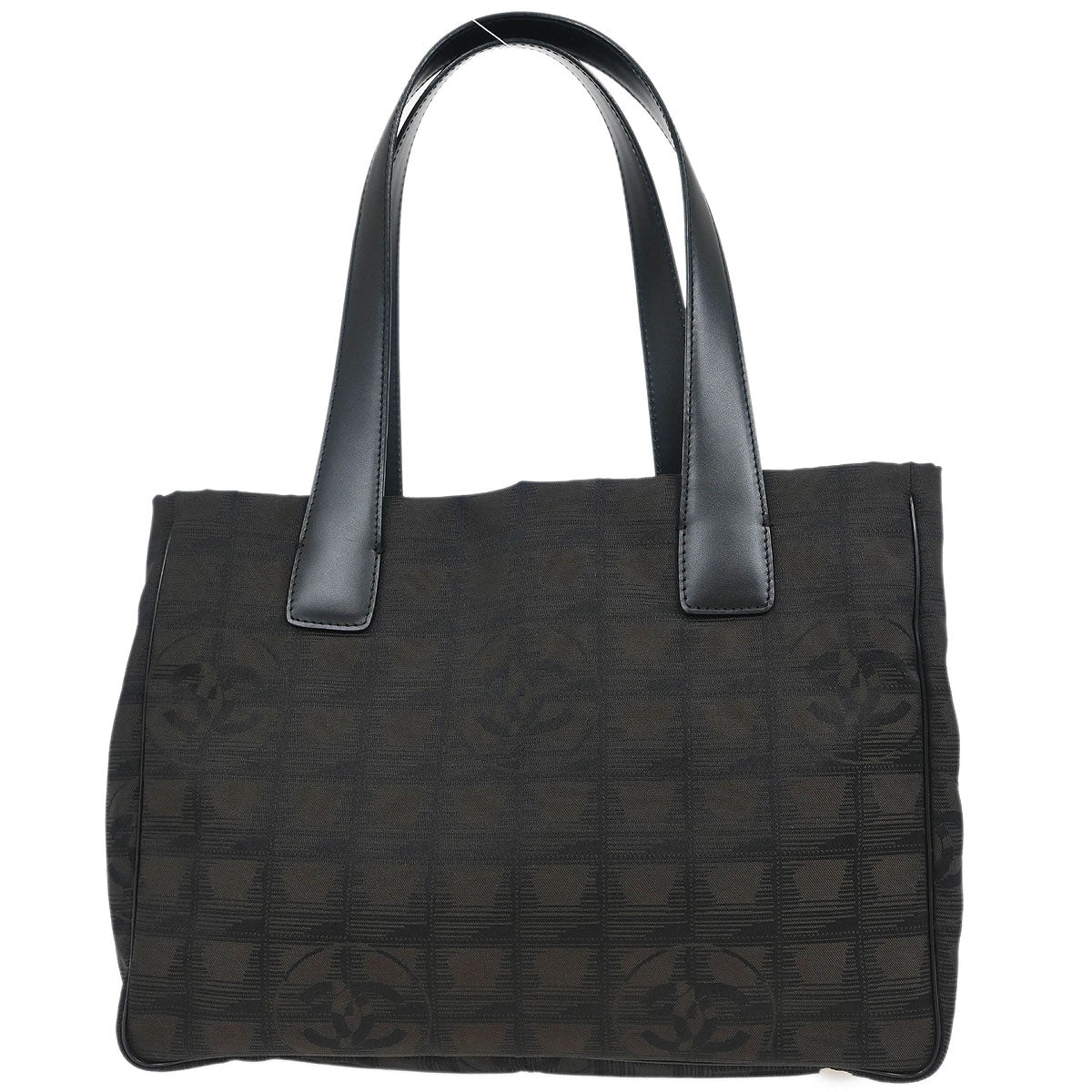 Chanel 2005-2006 Brown Jacquard Nylon New Travel Line Tote Handbag - Image 2
