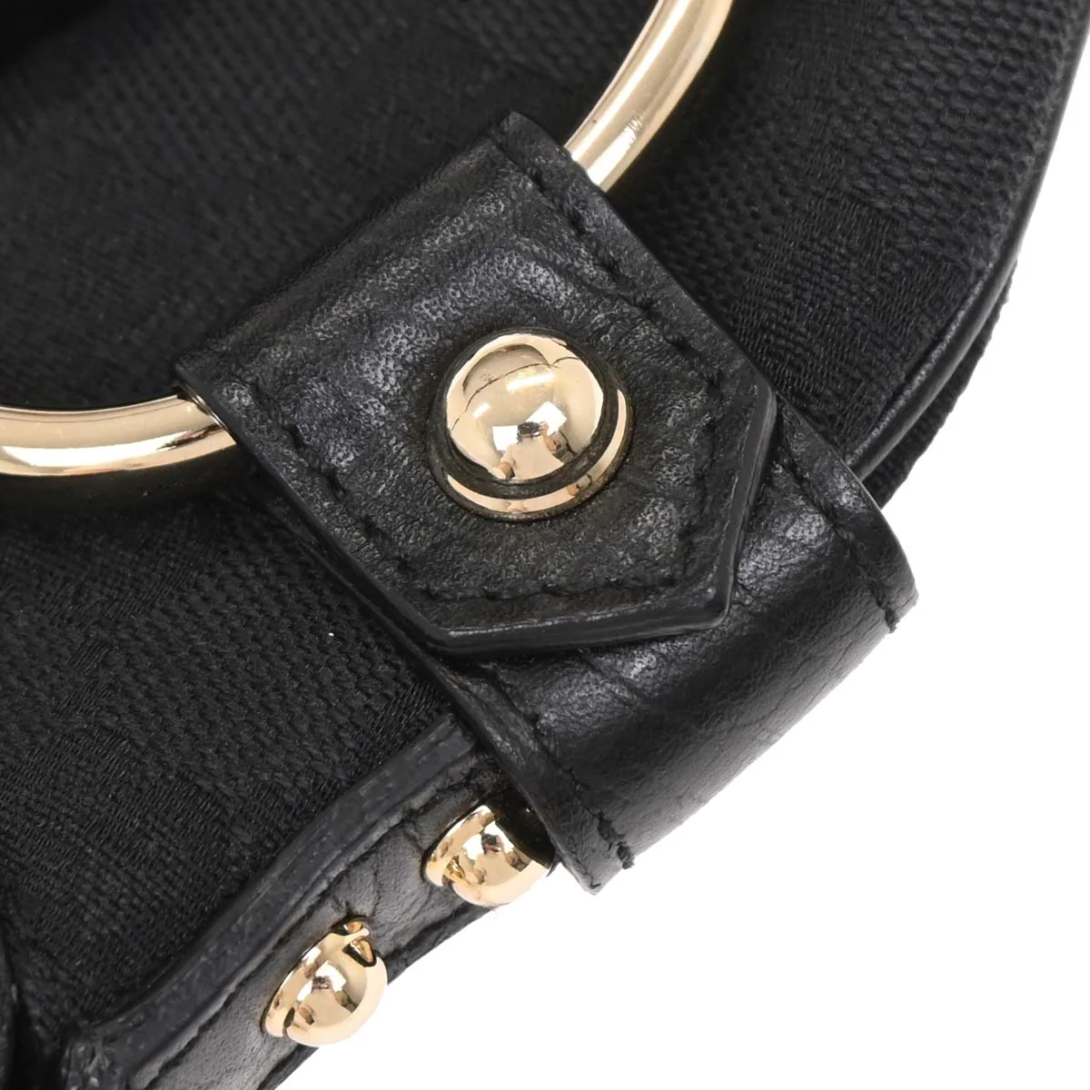 Gucci Black Canvas GG Horsebit Handbag - Image 3
