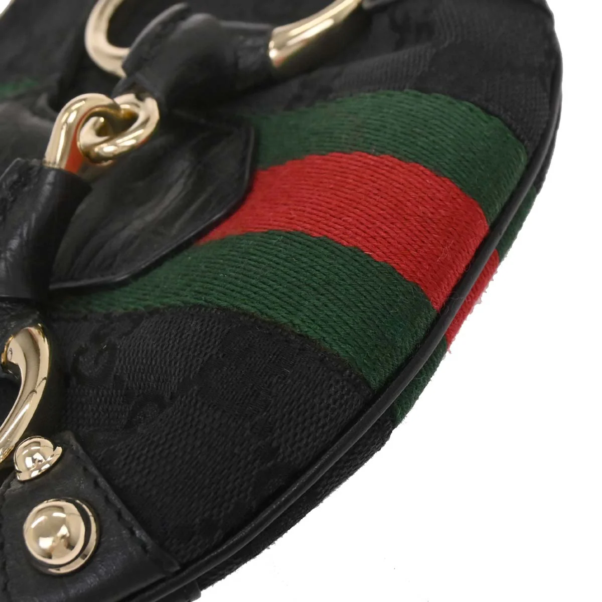 Gucci Black Canvas GG Horsebit Handbag - Image 5
