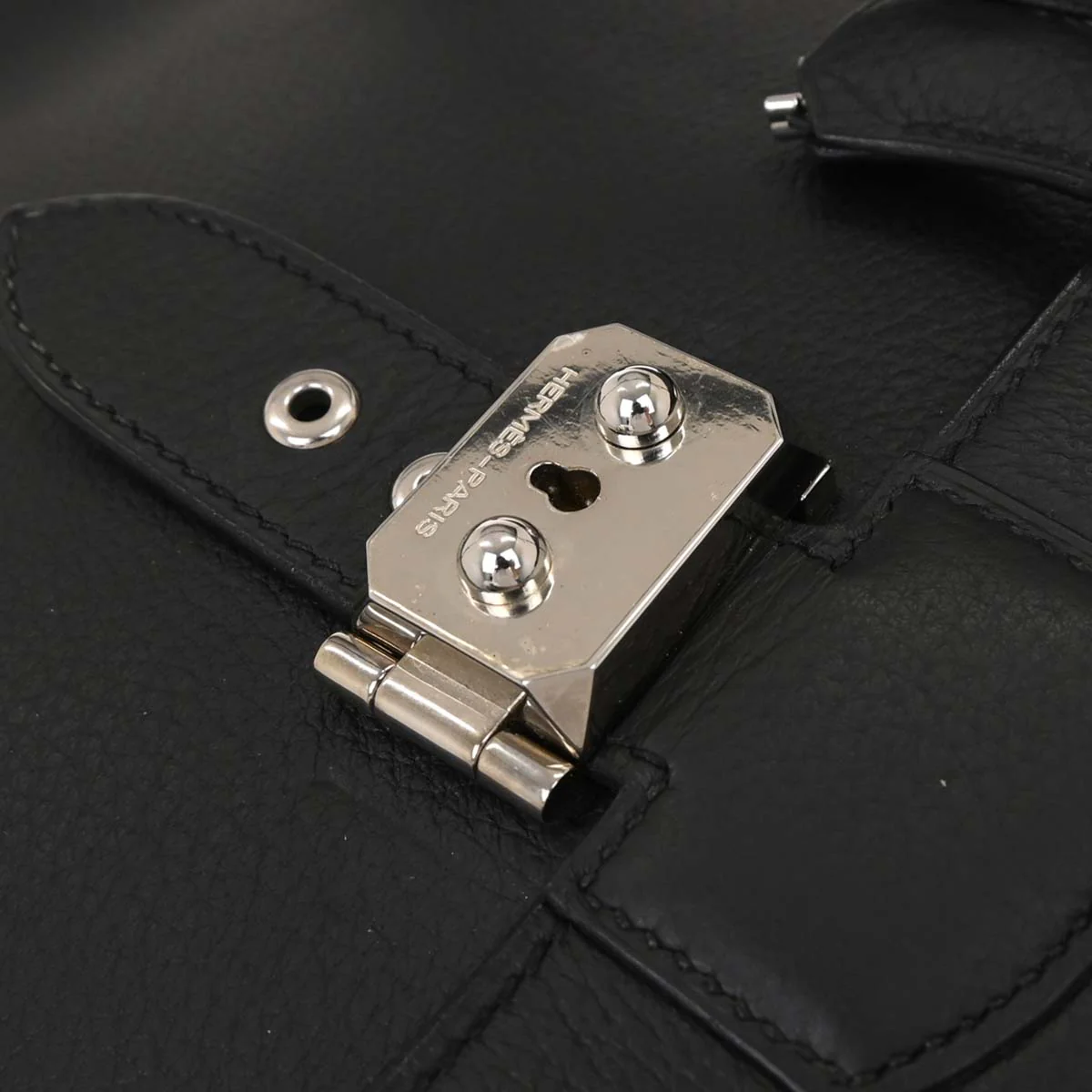 Hermes Black Taurillon Clemence Sac a Depeches DPLG Handbag - Image 4