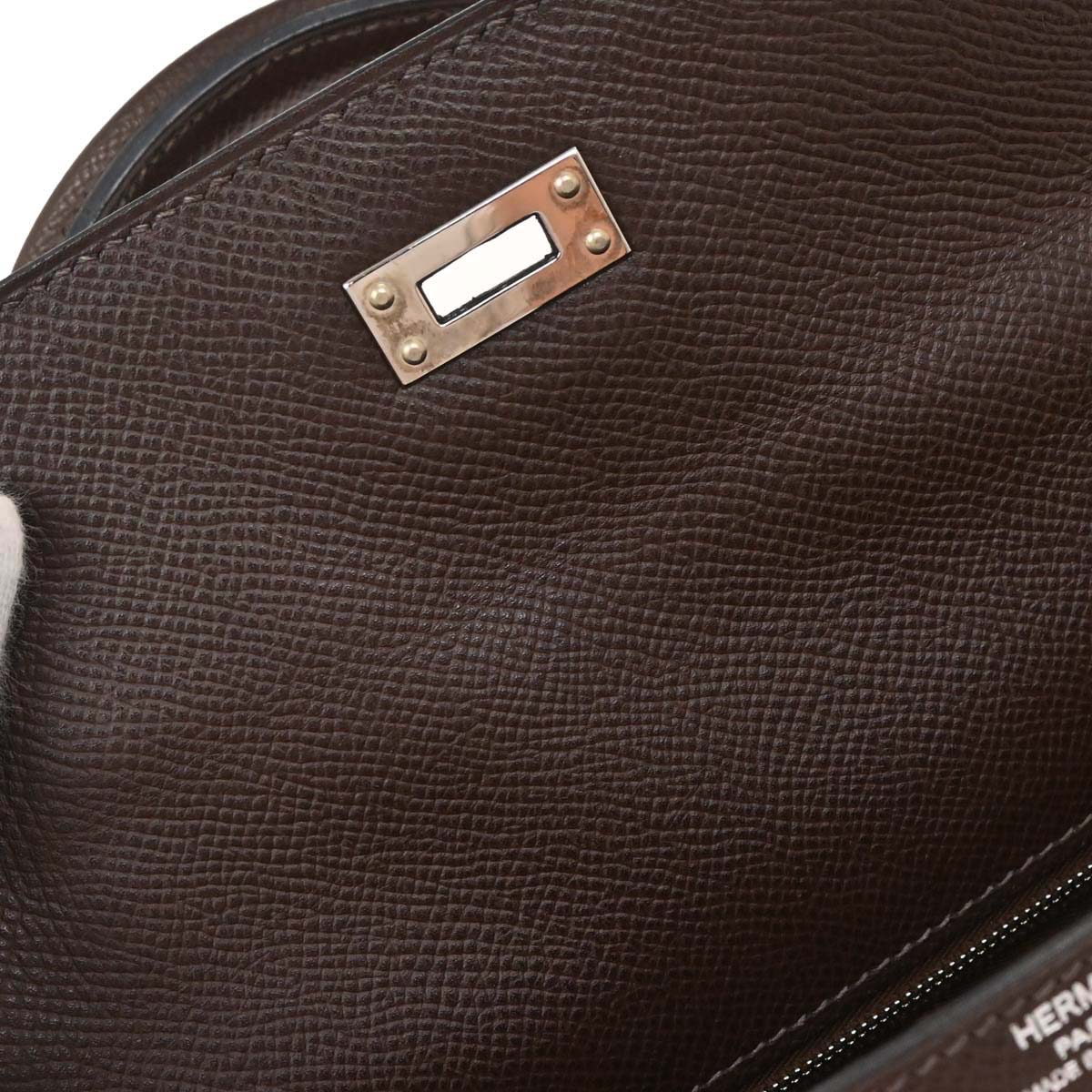 Hermes Chocolat Epsom Kelly 25 Retourne 2way Shoulder Handbag - Image 9