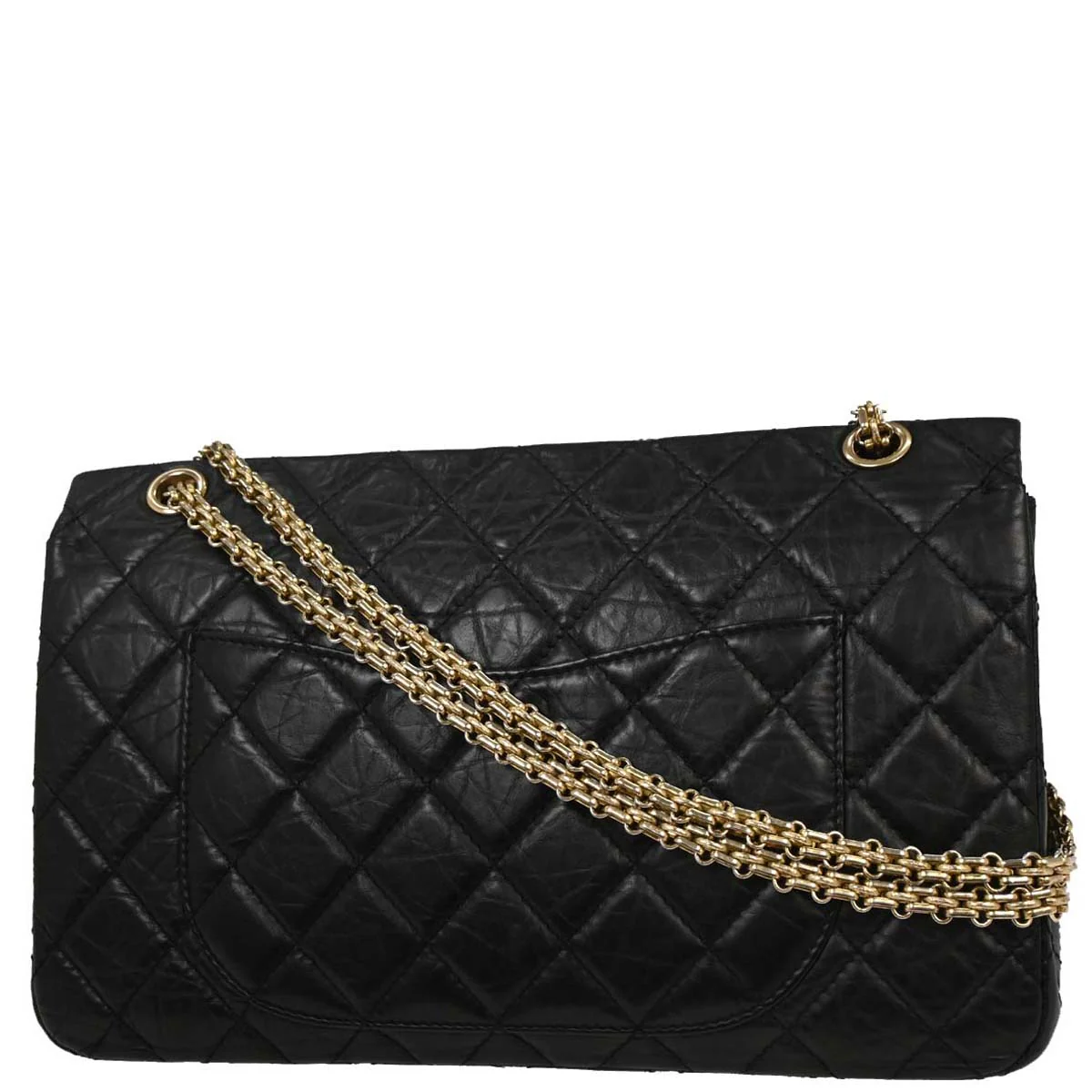 Chanel 2008-2009 Black Calfskin 2.55 Double Flap Shoulder Bag - Image 2