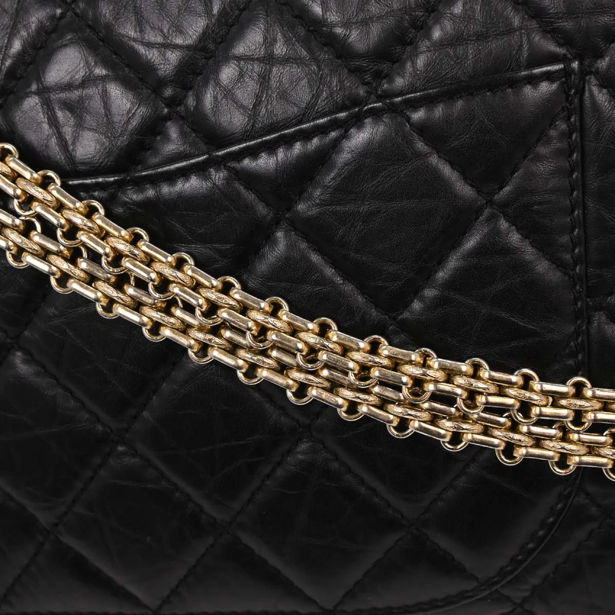 Chanel 2008-2009 Black Calfskin 2.55 Double Flap Shoulder Bag - Image 3