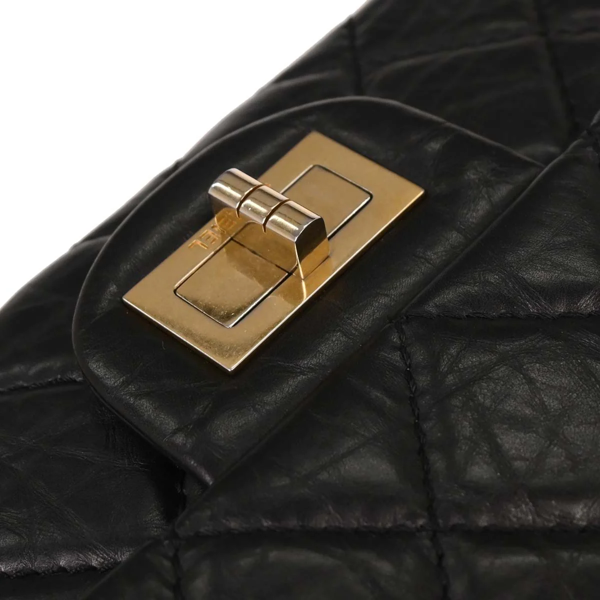 Chanel 2008-2009 Black Calfskin 2.55 Double Flap Shoulder Bag - Image 5