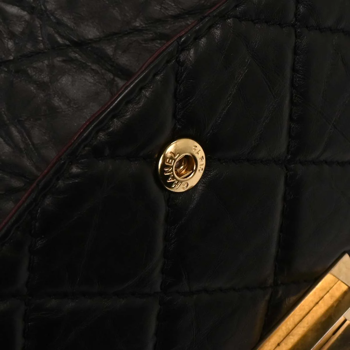 Chanel 2008-2009 Black Calfskin 2.55 Double Flap Shoulder Bag - Image 9