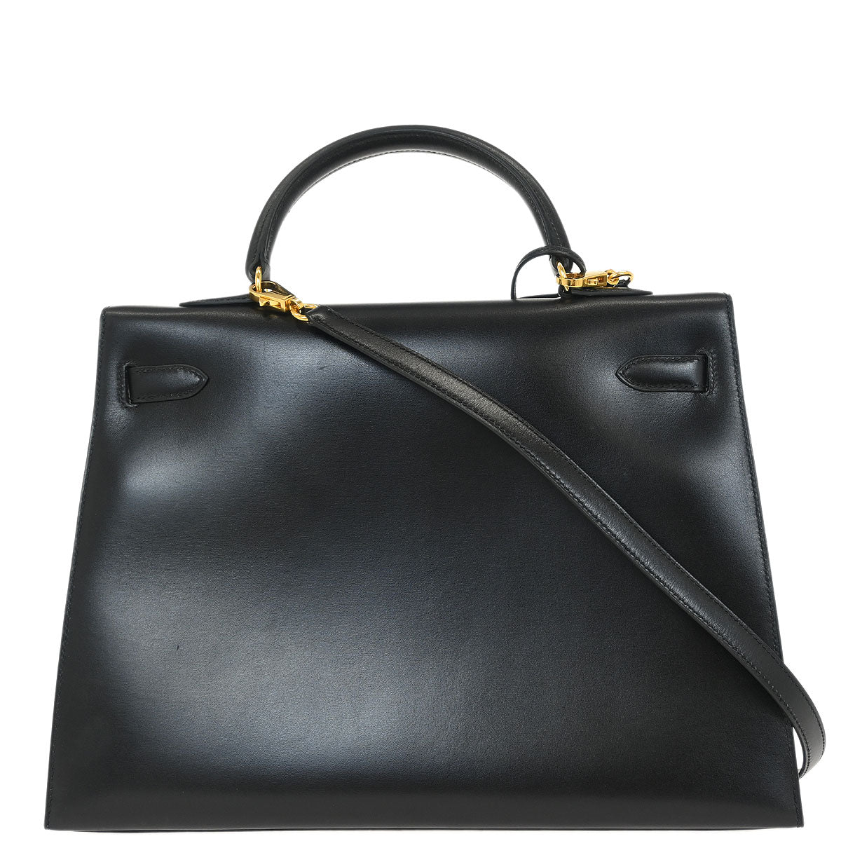 Hermes Black Box Calf Kelly 35 Sellier 2way Shoulder Handbag - Image 2