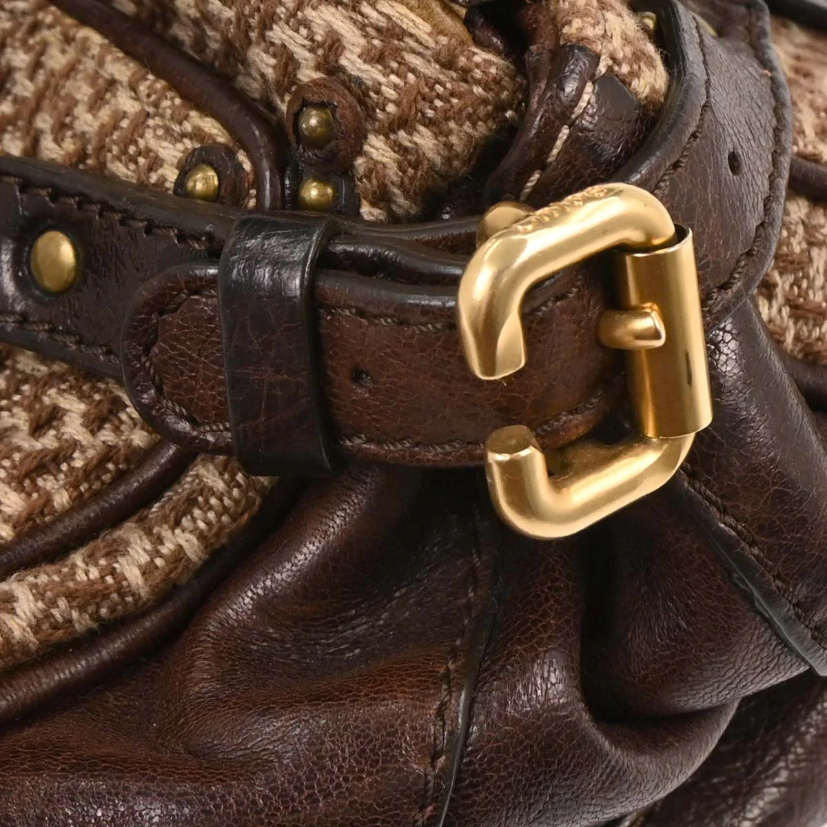 Chloe Brown Fabric Paddington Handbag - Image 3