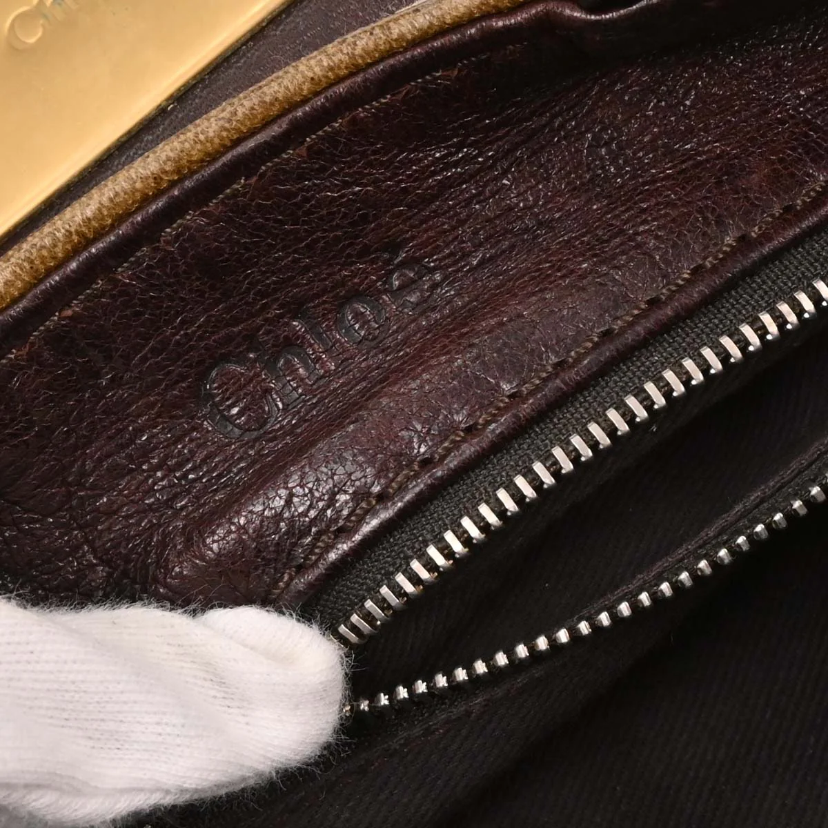 Chloe Brown Fabric Paddington Handbag - Image 9