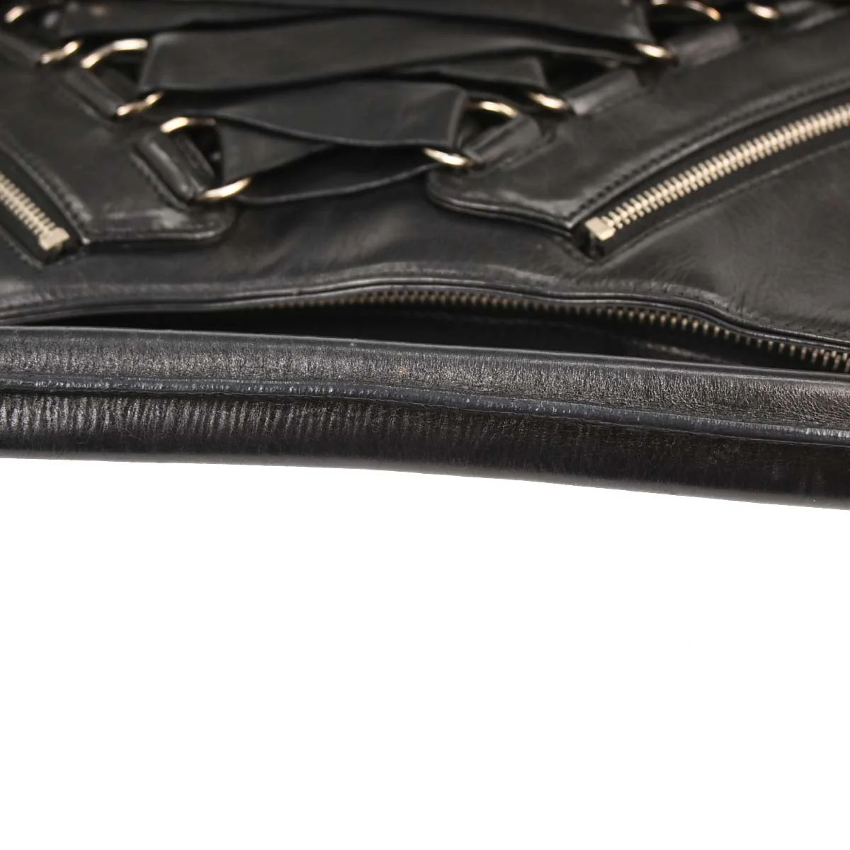 Christian Dior 2004 Black Leather Corset Handbag - Image 5
