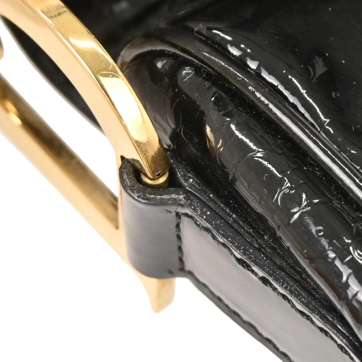 Christian Dior 2000 Black Patent Leather Double Saddle Handbag - Image 4