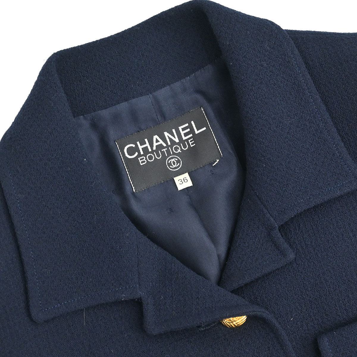 Chanel Setup Suit Jacket Skirt Navy #36 - Image 3
