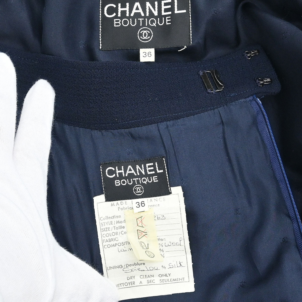 Chanel Setup Suit Jacket Skirt Navy #36 - Image 9