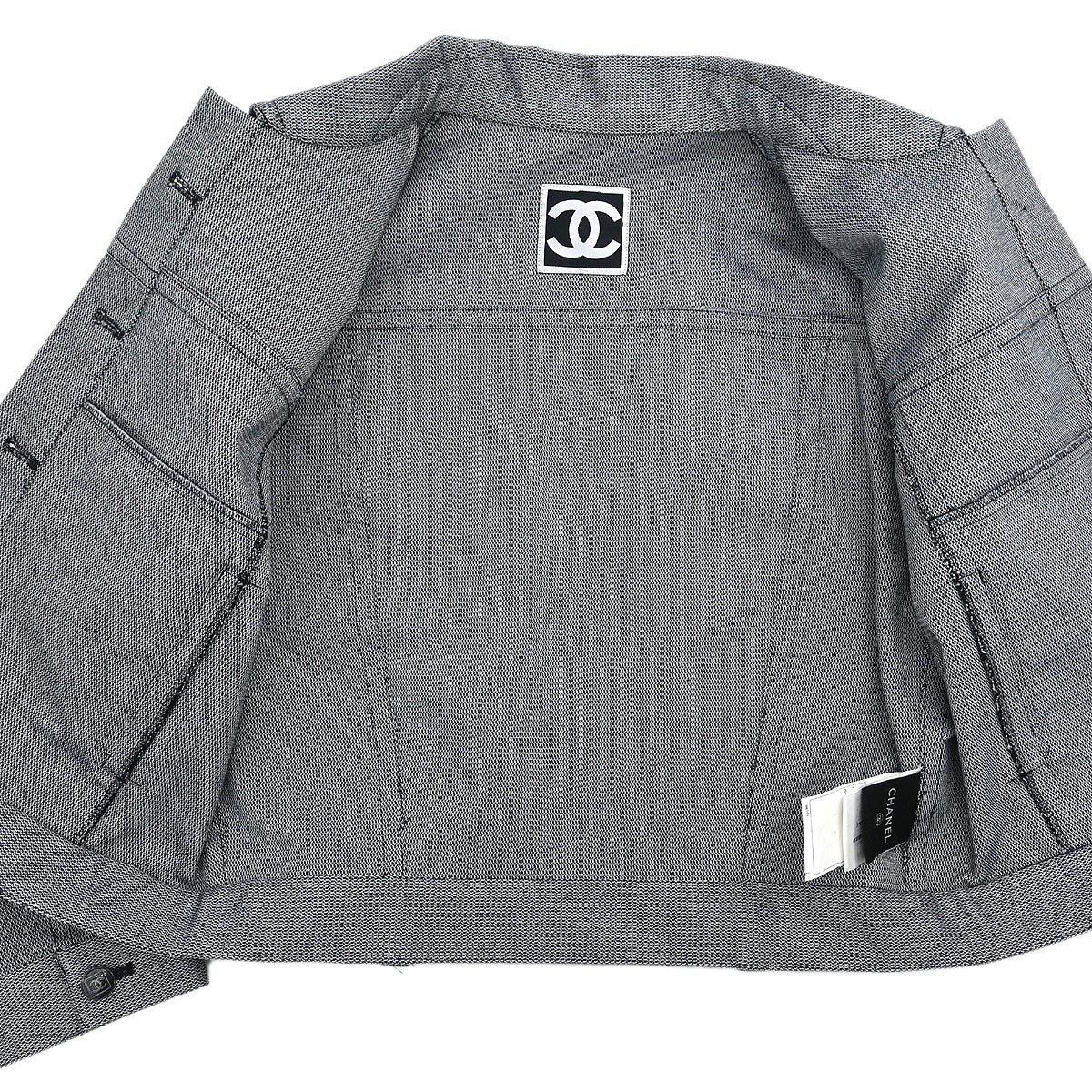 Chanel 2009 Single Breasted Jacket Sport Line Jacket Gray #36 - Image 6