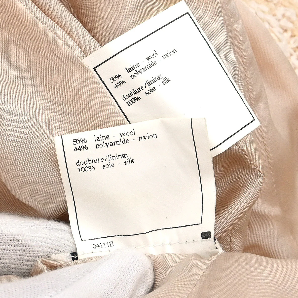Chanel 1996 Setup Suit Jacket Skirt Beige #38 - Image 11
