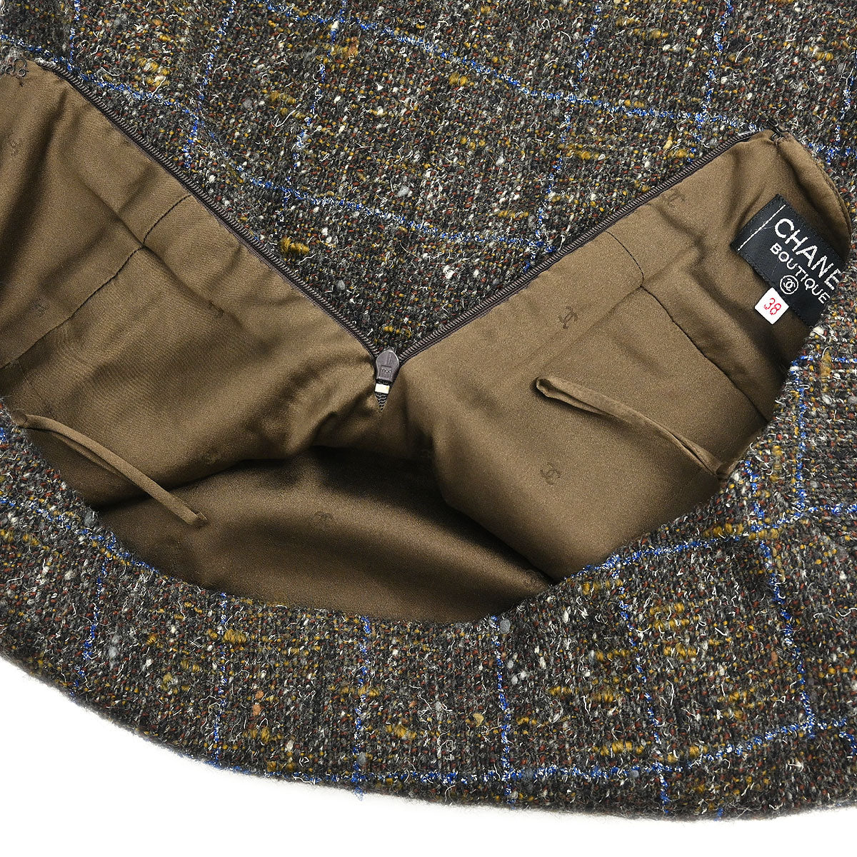 Chanel 1994 Setup Suit Jacket Skirt Brown #38 - Image 9