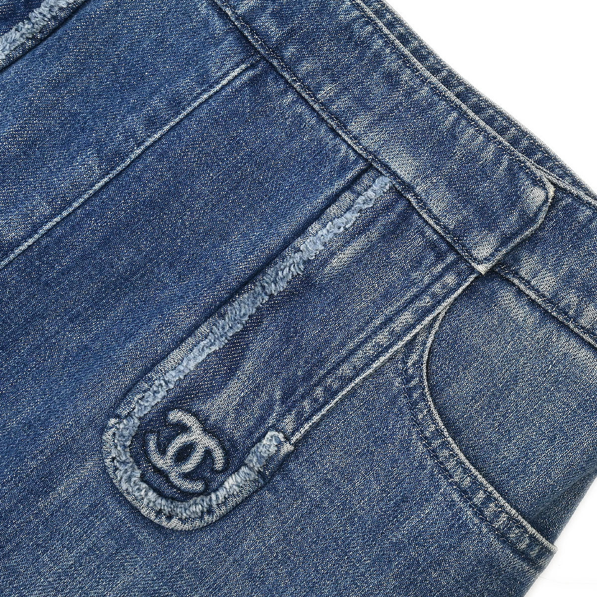 Chanel 2008 Denim Skirt Blue #38 - Image 5